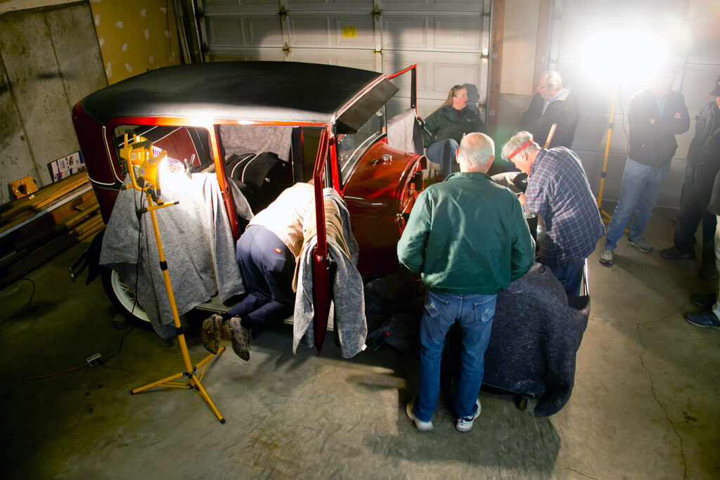 Installing accessories.